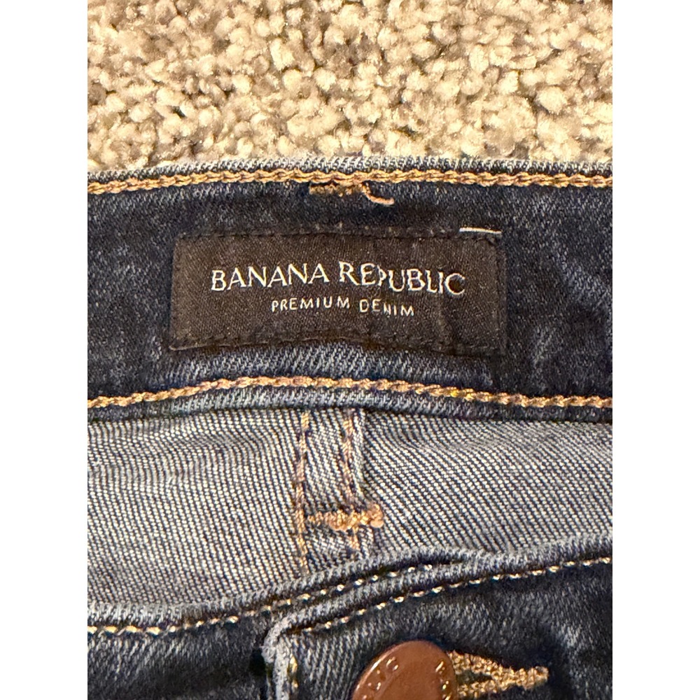 Banana Republic Jeans Women 27 Blue Mid-Rise Crop Flare Premium Denim Stretch - Picture 3 of 10